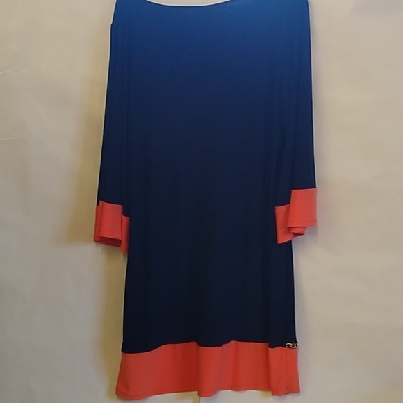 Dress Barn Navy blue dress with orange accents - Picture 5 of 5